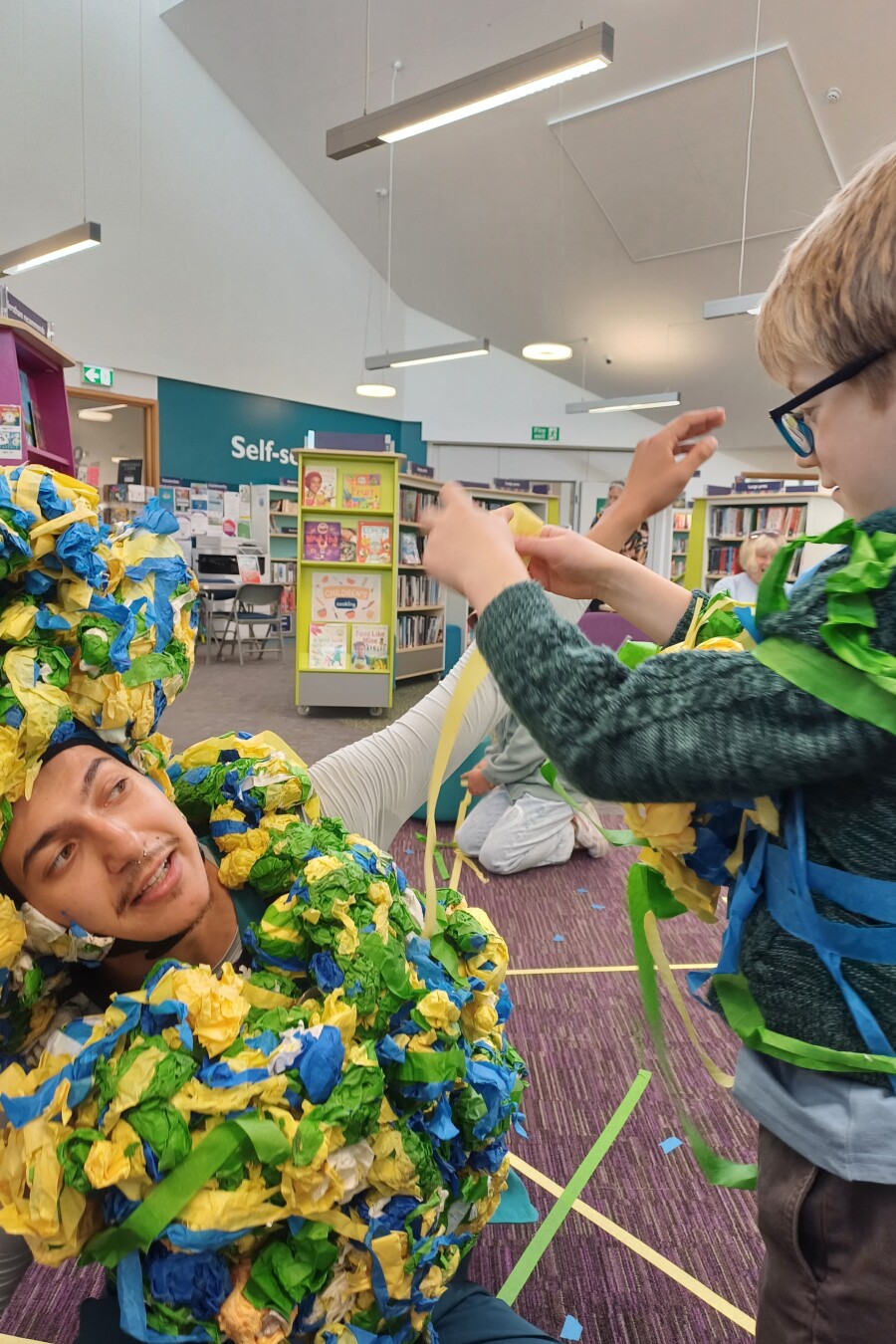 Rehearsal performance of The Sticky Dance at Merstham Library, June 2025 